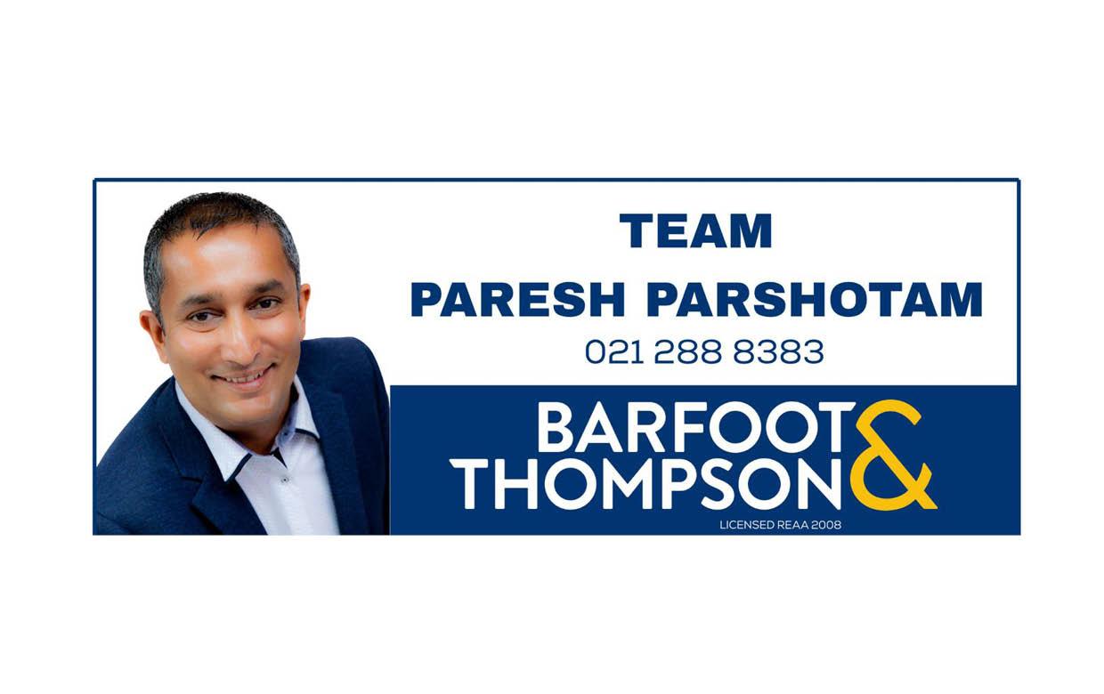 Team Paresh Parshotam - Barfoot & Thompson Team Paresh Parshotam Barfoot and Thompson sponsor card